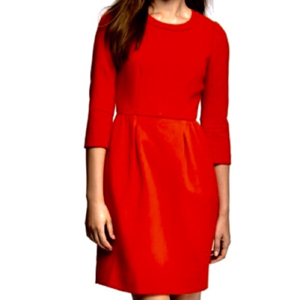 J. Crew Red Wool Crêpe Dress